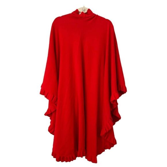 N. PEAL Frill Trimmed Lambswool Long Cape One Size - Picture 3 of 4